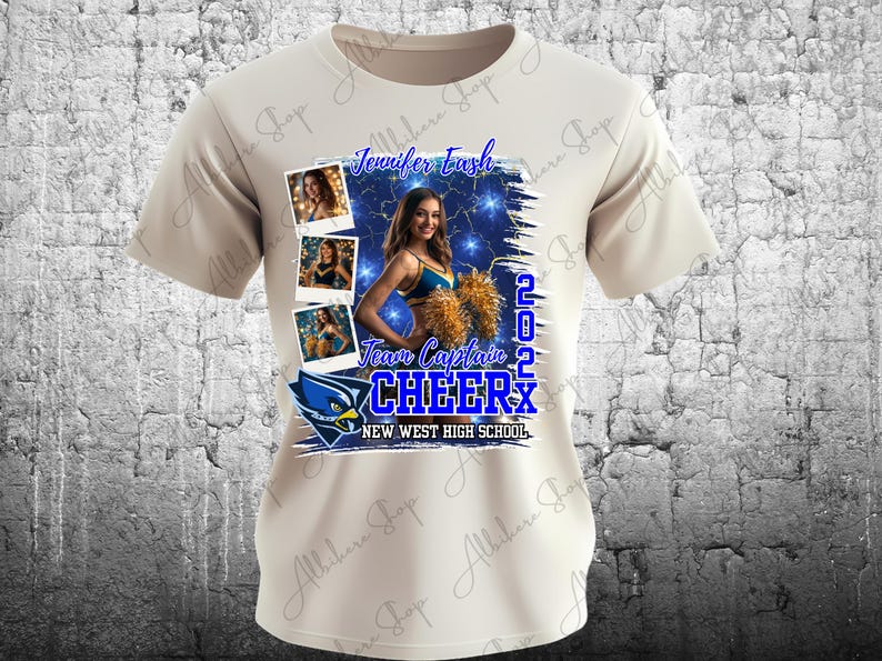 Cheerleading Shirt Template High School Cheer Photo Collage (canva) Etsy