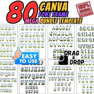 Canva Letter Frames: Doodle Font PNG Template (Digital Download)