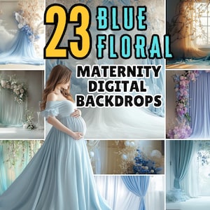 Floral Maternity Digital Backdrop: Art Overlay (Digital Download)