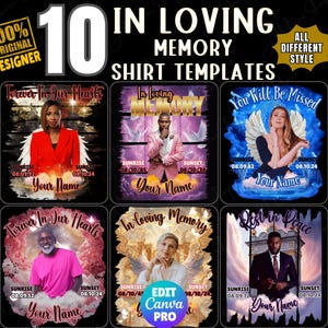Memorial Shirt Template: Heaven&#39;s Stairway Design (Canva Pro, Digital Download