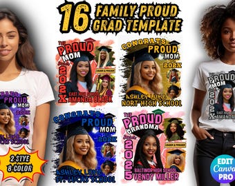 Proud Family Graduation Shirt Template: Senior Grad Thsirt Canva Design (Digital Download)