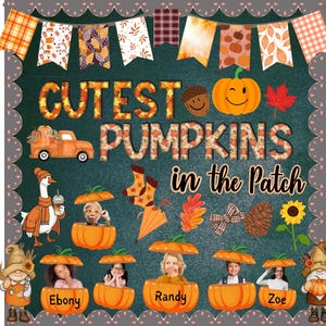 Pumpkin Fall Bulletin Board Kit: Autumn Classroom Decor (PDF Download)