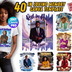 Bundle In Loving Memory Design Editable Canva Template, Funeral & Remembrance, Canva T-shirt Sublimation, Editable Canva Memorial TShirt Png
