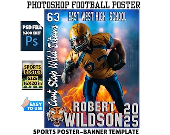 Football Sports Poster Template: Social Media Photoshop PSD File