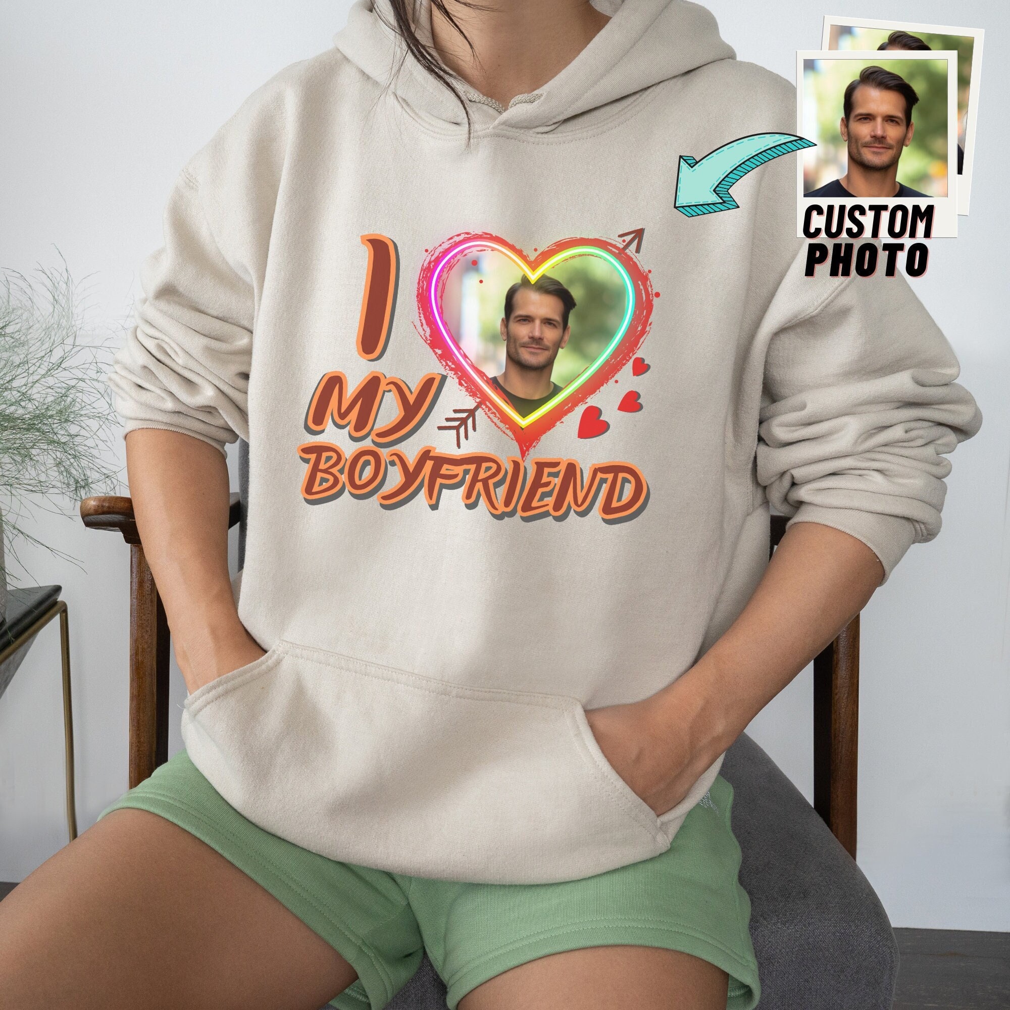 Photo I Love My Girlfriend Sweatshirt Personalized Hoodie I - Etsy UK