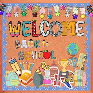 Welcome Back to School Bulletin Board Set, Printable Classroom Door Decor, Beginning of The Year Printable Decor Motivational Bulletin Board