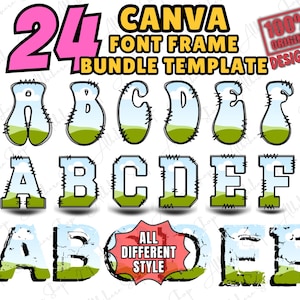 Canva Letter Frames: Doodle Font PNG Template (Digital Download)