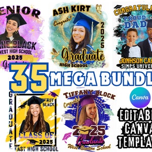 Graduation Senior Shirt Design Template, Graduation Shirt 2025 Template Canva T-shirt Design Grad Senior Template Class of 2025 Bootleg Tee
