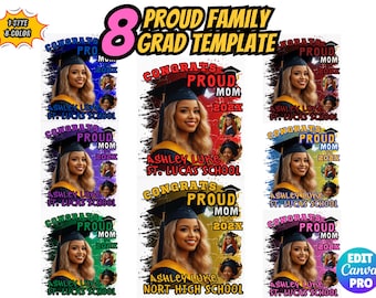 Proud Mom 2026 Graduation Tshirt Template  Senior Graduate Family Shirt Designs Grad T-shirt