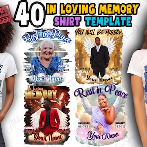 Memorial Shirt Template: Heaven&#39;s Stairway Design (Canva Pro, Digital Download