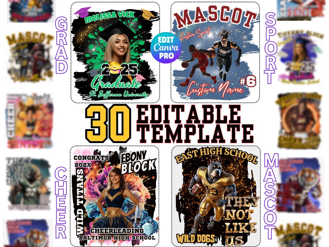 Graduation Mascot Shirt Graduate Tshirt Templates Mega Bundle Designs ...