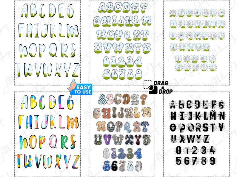 Fill-your-own alphabet letters designed for easy Canva use.