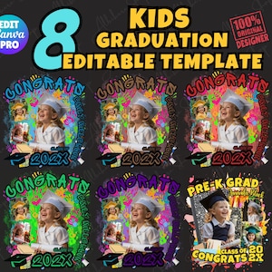 Kids Graduation Template: Editable Canva Grad Flyer (Digital Download)