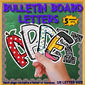 Back to School Bulletin Board Letters: Printable Classroom Decor (PDF Download