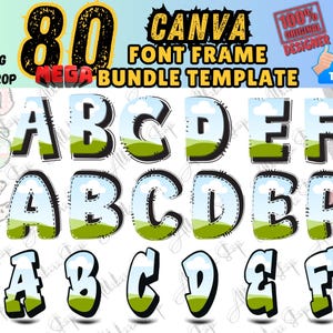 Canva Letter Frames: Doodle Font PNG Template (Digital Download)
