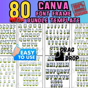 Canva Letter Frames: Doodle Font PNG Template (Digital Download)