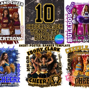 Cheerleader Poster Canva Template: Custom Senior Sports Design