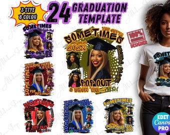Graduation Shirt Graduate T-Shirt Canva Template: Class of 2026 Senior Grad Photo Design Digital