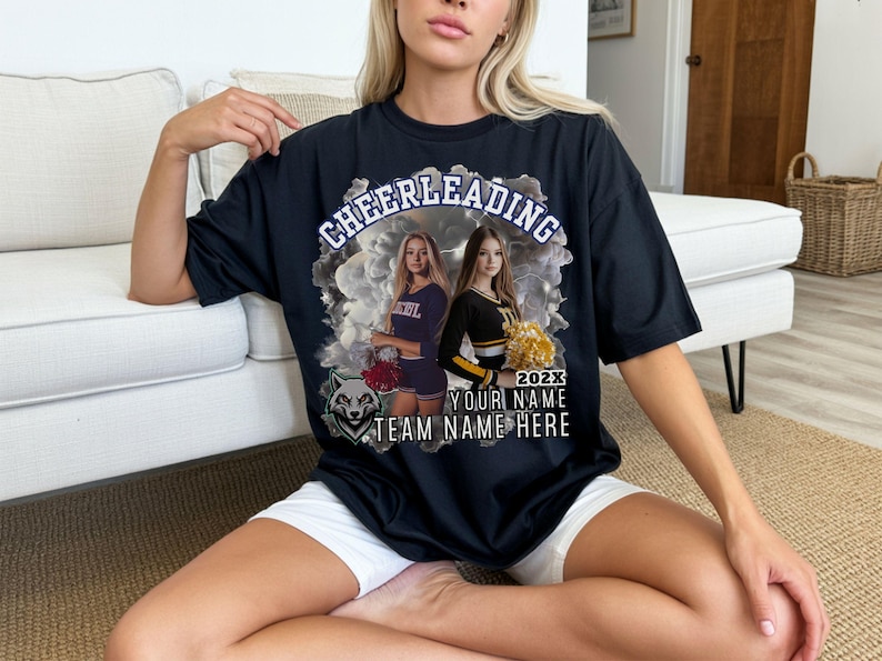 Cheerleading Shirt Template Cheer Poster Canva Bundle Design Senior ...