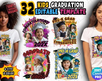 Kids Graduation Shirt Canva Template Editable Class of 2026 Senior Grad Tshirt, Digital Designs
