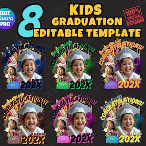 Pre-K Graduation Canva Template: Kids Grad Flyer, Shirt Design (Digital)