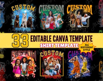 Custom Rap Shirt Canva Template Sports Photo Collage T-Shirt Design Digital Download