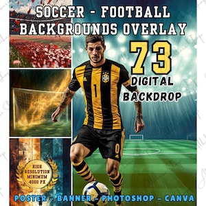 Soccer Team Poster Backdrop: Stadium Field, Smoke Overlay (Digital Download)