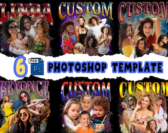 Bootleg Shirt Template: 90s Graphic, Custom Photo (Photoshop PSD)