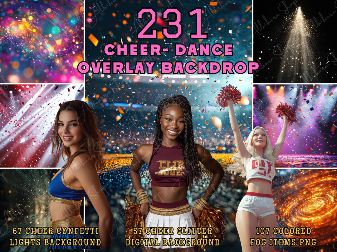 Cheer Poster Cheerleader Overlay Digital Backdrop Background Photos ...