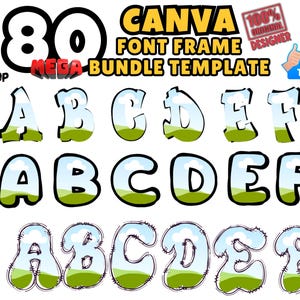 Canva Letter Frames: Doodle Font PNG Template (Digital Download)