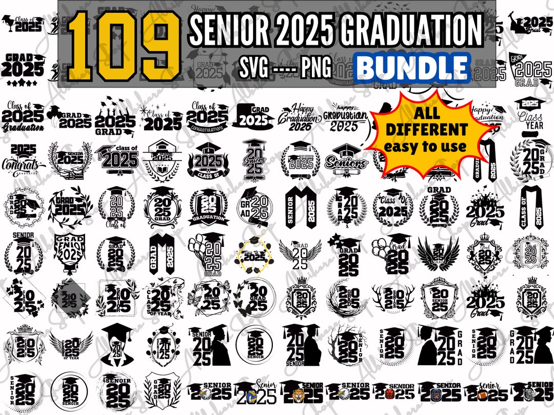 Senior 2025 SVG Bundle Class of 2025 PNG, Graduation 2025 Shirt ...