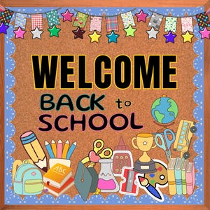 Welcome Back to School Bulletin Board Set, Printable Classroom Door Decor, Beginning of The Year Printable Decor Motivational Bulletin Board