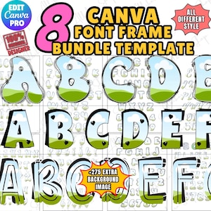 Canva Font Frame Doodle Alphabet: Photo Collage Template (PNG)