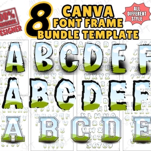Doodle Letter Canva Frame PNG Template: Fillable Alphabet (Digital Download)