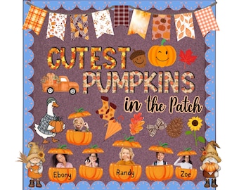 Pumpkin Patch Fall Bulletin Board Kit: Printable Classroom Decor, Class Door Decore, Decorator Teacher