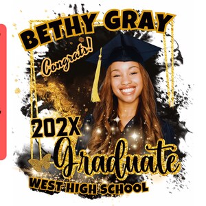 2026 Graduation TShirt Senior Grad Shirt Template: Class of Family Senior Design (Canva Editable) image 3