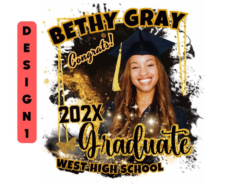 2026 Graduation TShirt Senior Grad Shirt Template: Class of Family Senior Design (Canva Editable) image 3