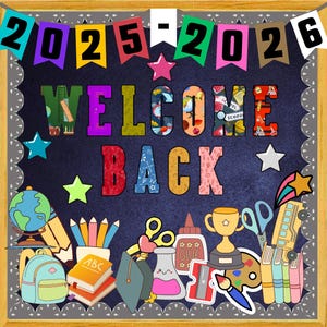 Welcome Back Bulletin Board Kit, Classroom Door Sign (Digital PDF)
