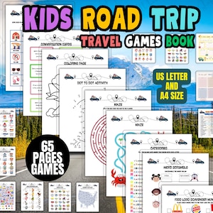Travel Games Kids Road Trip Games Book, Road Game Bundle, Travel Activities, Kids Travel Games, Kids Car Activities, Family Road Trip Games