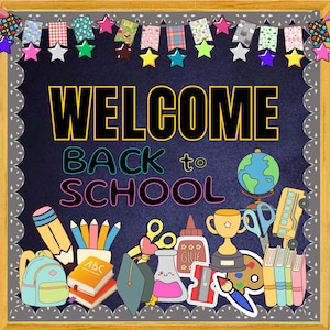 Welcome Back to School Bulletin Board PDF, Printable Classroom Door Decor, Inspiration Printable Decor, Motivational Bulletin Board Kit Gift