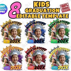 Kids Graduation Template: Editable Canva Grad Flyer (PNG)