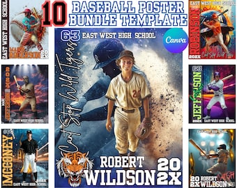 Plantilla de póster de béisbol en Canva: Banner deportivo para adultos mayores (descarga digital)
