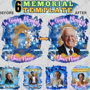 Blue Memorial Shirt Template: Celebration of Life Canva Design (PNG)