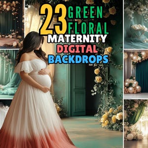 Floral Maternity Digital Backdrop: Art Overlay (Digital Download, Personal Use Only)