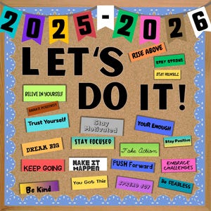 Welcome Back to School Bulletin Board Kit, Lets Do It Year 2025, Printable Classroom Door Decor, Beginning of the Year Printable Decor PDF