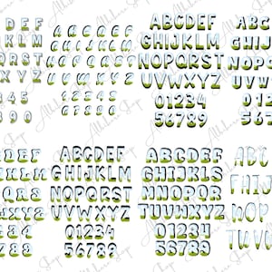 Doodle alphabet PNG frames designed for easy Canva use.
