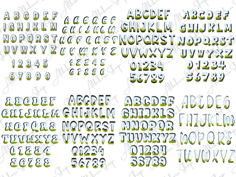 Doodle alphabet PNG frames designed for easy Canva use.