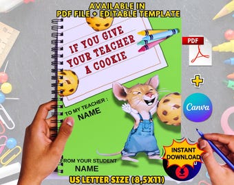 If You Give Your Teacher Cookie Book PDF, Canva Teacher Appreciation Gift End of Year Teacher Gifts Book Template Gift Mouse a Cookie Gift
