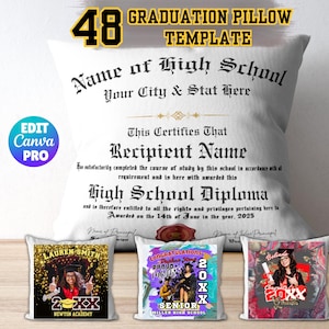 Graduation Kissen Template Print Diploma Vorlage, grad Kissen Design Template Congrats Zertifikat Design, Graduation Design Diploma Kissen