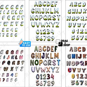 Canva alphabet PNGs designed for digital monogram creations.